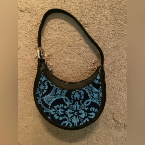 Marine Serre Black and Blue Patterned Women's Bag